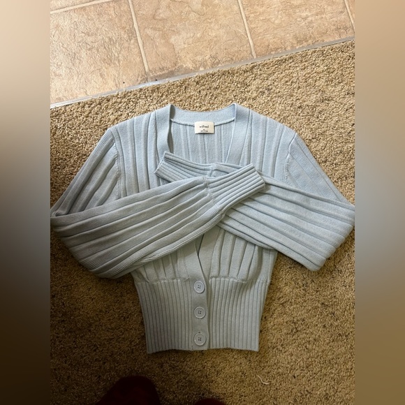 ❌SOLD ❌ Aritzia Wilfred Free Cardigan in XS - light blue - Picture 1 of 4
